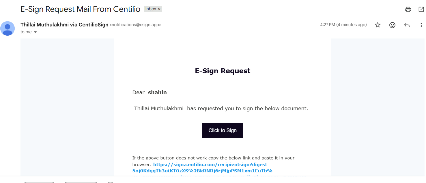 Centilio Log In Page